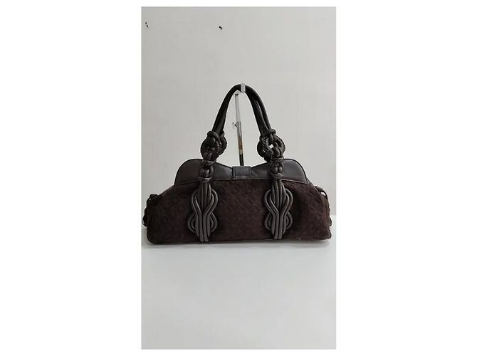 Borsa Shanghai Tang in pelle marrone - vista 2