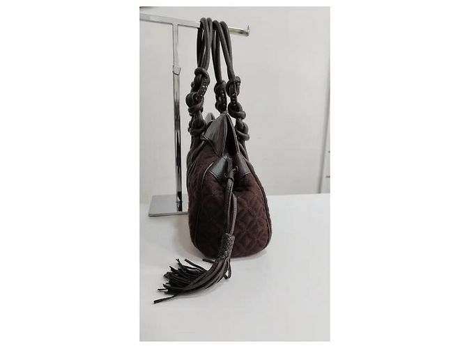 Borsa Shanghai Tang in pelle marrone - vista 3