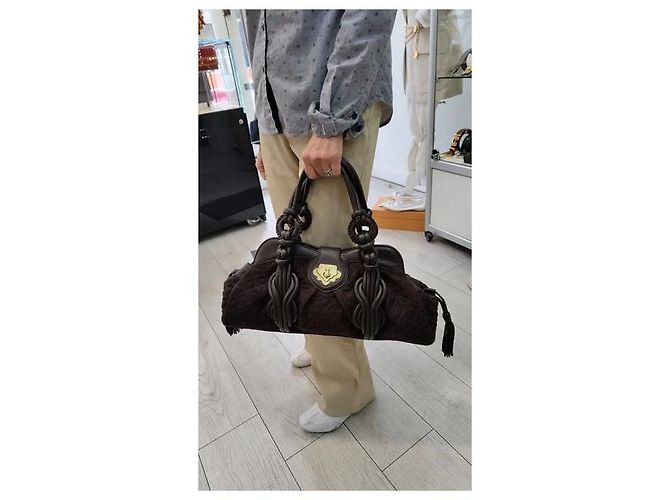 Borsa Shanghai Tang in pelle marrone - vista 6