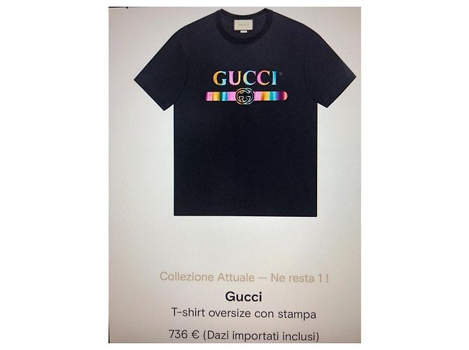 T-shirt Gucci rainbow nera in cotone Nero - vista 9