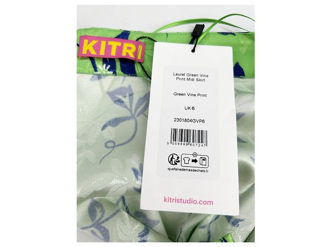 Autre Marque Faldas Kitri T.UK 6 Viscosa Verde - vista 5