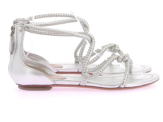 Sandali Alaïa T.EU 36 Pelle Argento - vista 3