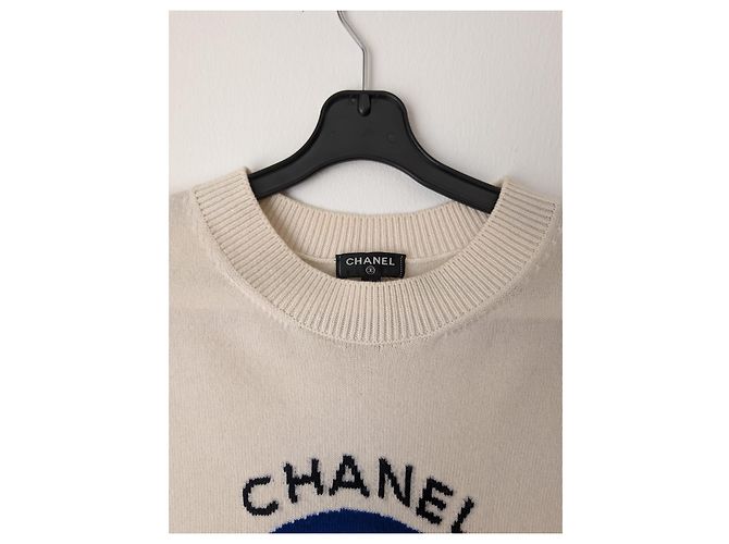 Chanel 2019 Kreuzfahrt 19C LA PAUSA seltener Kaschmir-Stricktop Roh - Ansicht 12