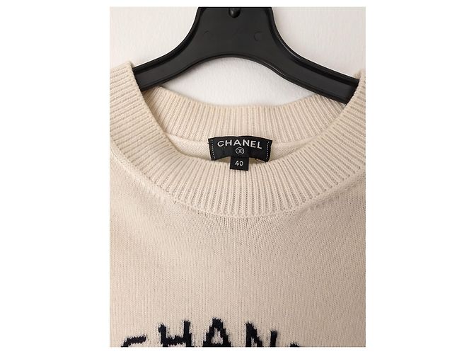 Chanel 2019 Kreuzfahrt 19C LA PAUSA seltener Kaschmir-Stricktop Roh - Ansicht 14