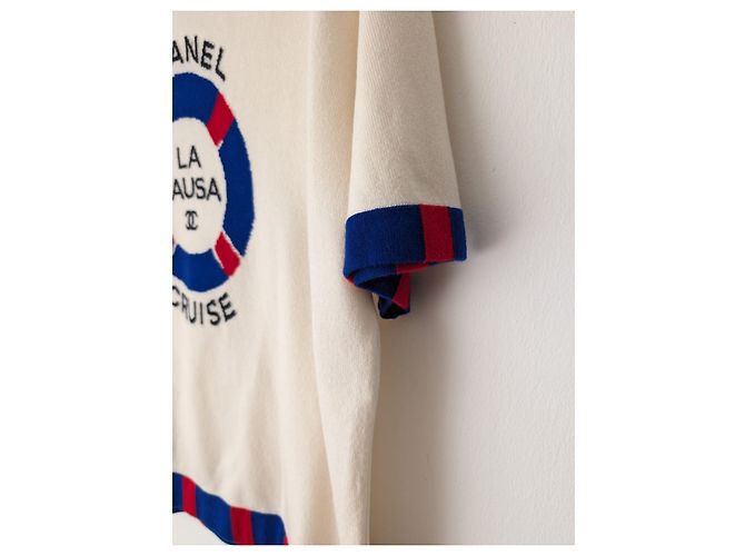 Chanel 2019 Kreuzfahrt 19C LA PAUSA seltener Kaschmir-Stricktop Roh - Ansicht 4