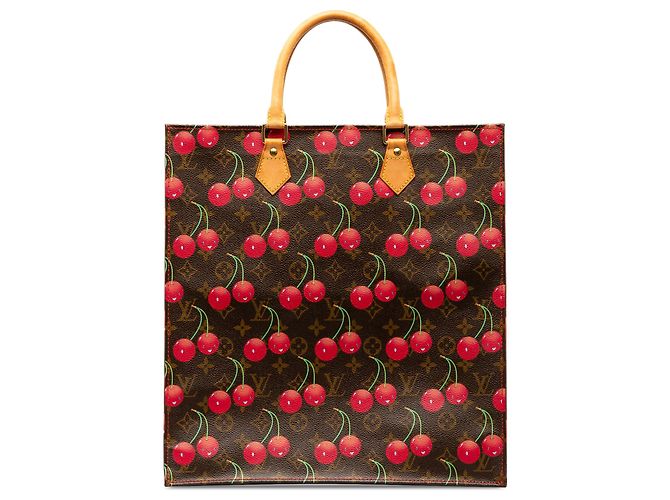 Louis Vuitton Marrone x Takashi Murakami Monogram Cerises Sac Plat - vista 3