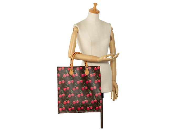 Louis Vuitton Marrone x Takashi Murakami Monogram Cerises Sac Plat - vista 8