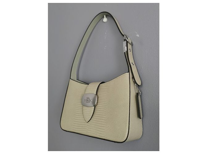 Sac à main Coach en cuir vert effet python Vert clair Bijouterie argentée - vue 14