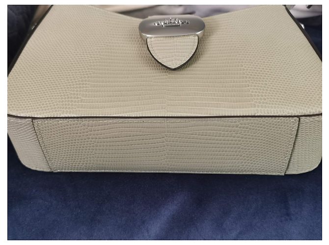 Sac à main Coach en cuir vert effet python Vert clair Bijouterie argentée - vue 18