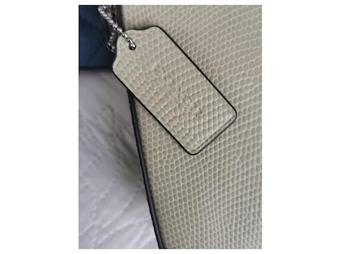 Sac à main Coach en cuir vert effet python Vert clair Bijouterie argentée - vue 5