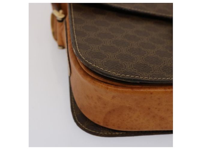 Céline CELINE Macadam Canvas Umhängetasche PVC Braun Auth 73006 - Ansicht 14