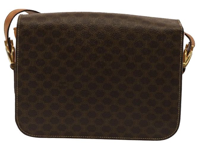 Céline CELINE Macadam Canvas Umhängetasche PVC Braun Auth 73006 - Ansicht 2