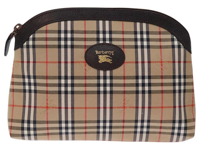 Autre Marque Burberrys Nova Check Pouch Canvas Beige Auth yk12082 - vista 13