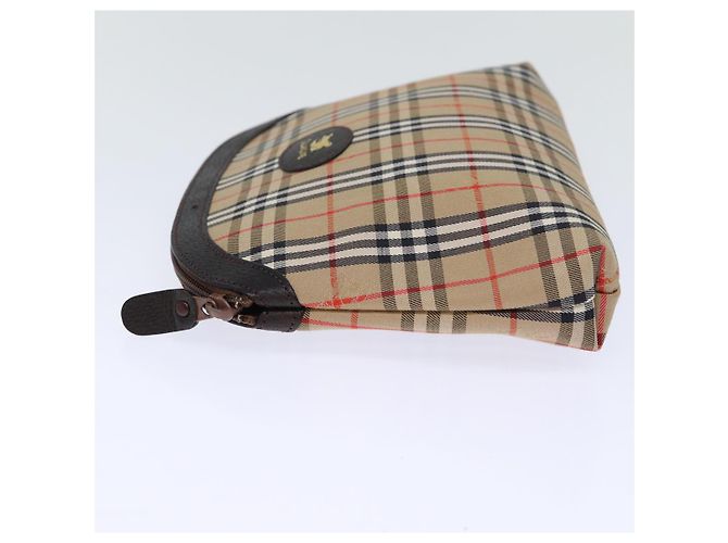 Autre Marque Burberrys Nova Check Pouch Canvas Beige Auth yk12082 - vista 3