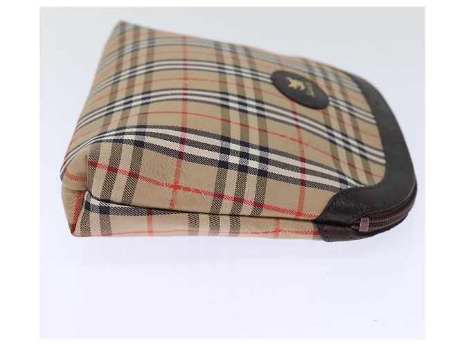 Autre Marque Burberrys Nova Check Pouch Canvas Beige Auth yk12082 - vista 4