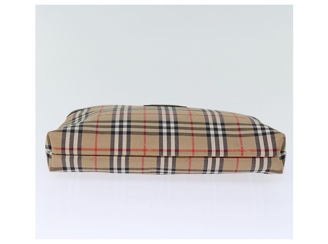 Autre Marque Burberrys Nova Check Pouch Canvas Beige Auth yk12082 - vista 6