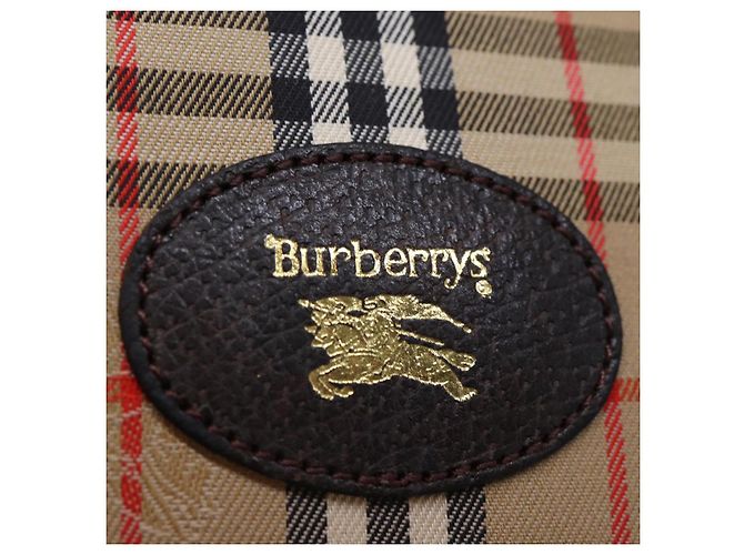 Autre Marque Burberrys Nova Check Pouch Canvas Beige Auth yk12082 - vista 9