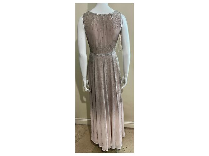 Jenny Packham Abito in chiffon con ricamo di perle Rosa - vista 2