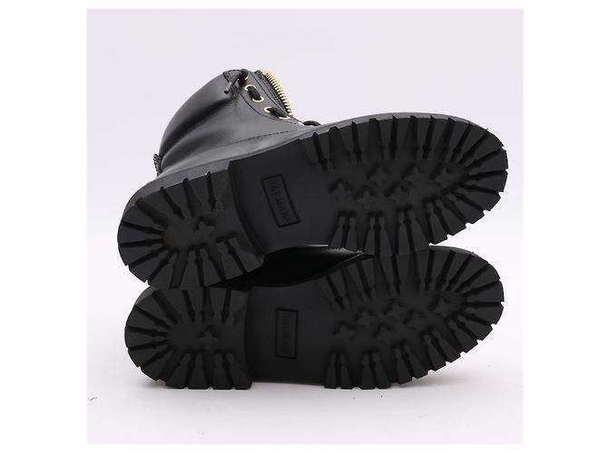 BALMAIN Bottes de combat en cuir en 38 EU en noir - vista 10