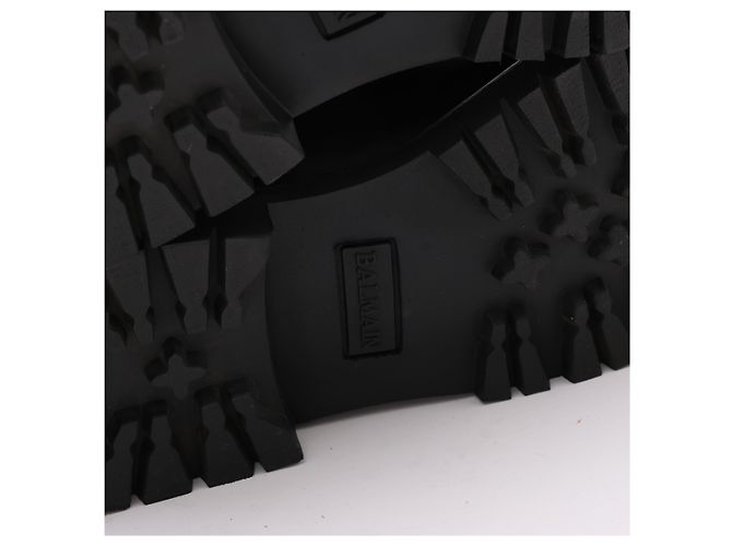 BALMAIN Bottes de combat en cuir en 38 EU en noir - vista 11