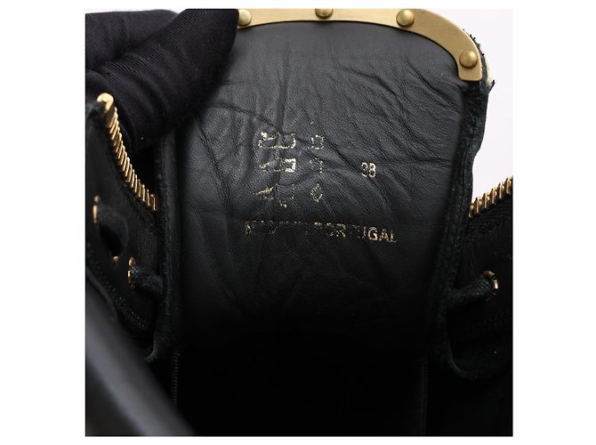 BALMAIN Bottes de combat en cuir en 38 EU en noir - vista 7