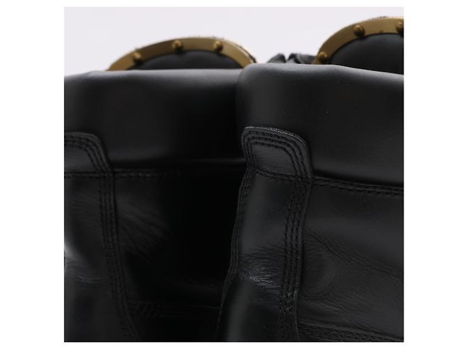 BALMAIN Bottes de combat en cuir en 38 EU en noir - vista 8