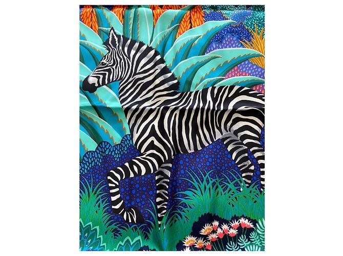 Hermès Pañuelo cuadrado de seda al 100% Mountain Zebra Alice Shirley 90. Multicolor - vista 2