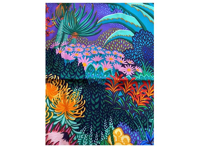 Hermès Pañuelo cuadrado de seda al 100% Mountain Zebra Alice Shirley 90. Multicolor - vista 8