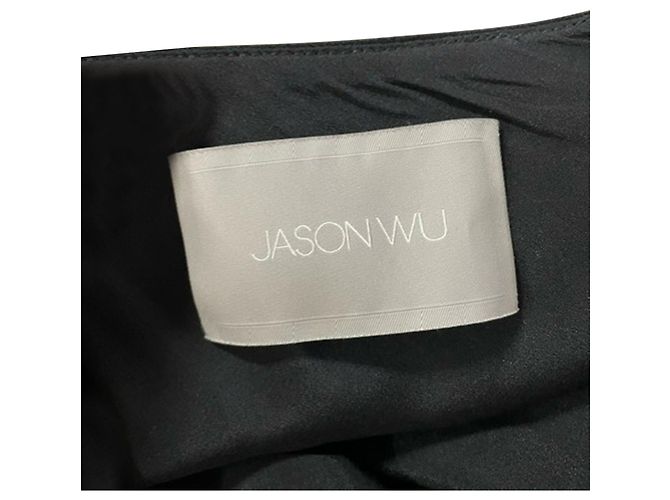 Jason Wu – Abendkleid mit schmalen Trägern aus schwarzer Seide - Ansicht 3