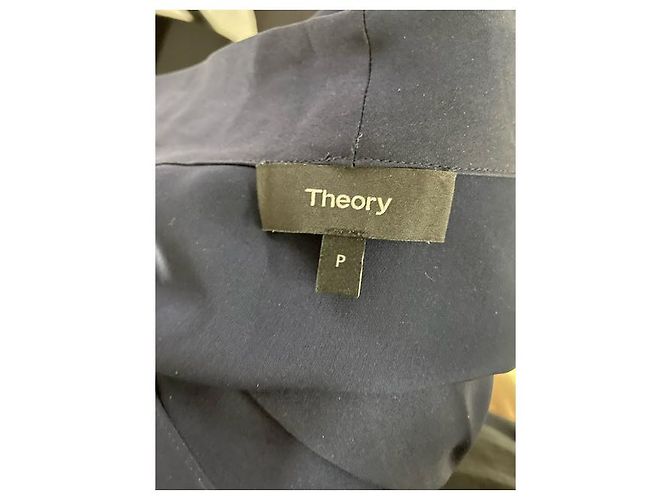 Mono Theory con cuello en V de seda azul marino - vista 6