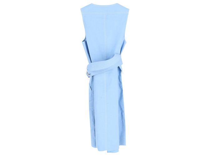 Diane Von Furstenberg Vestido sin mangas con cremallera frontal en algodón azul claro - vista 2