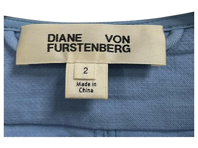 Diane Von Furstenberg Vestido sin mangas con cremallera frontal en algodón azul claro - vista 3