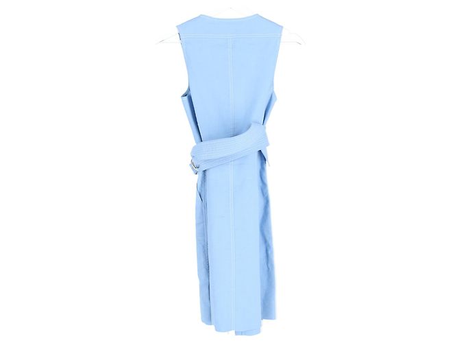 Diane Von Furstenberg Vestido sin mangas con cremallera frontal en algodón azul claro - vista 5