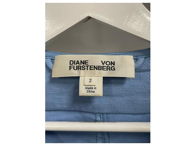 Diane Von Furstenberg Vestido sin mangas con cremallera frontal en algodón azul claro - vista 6