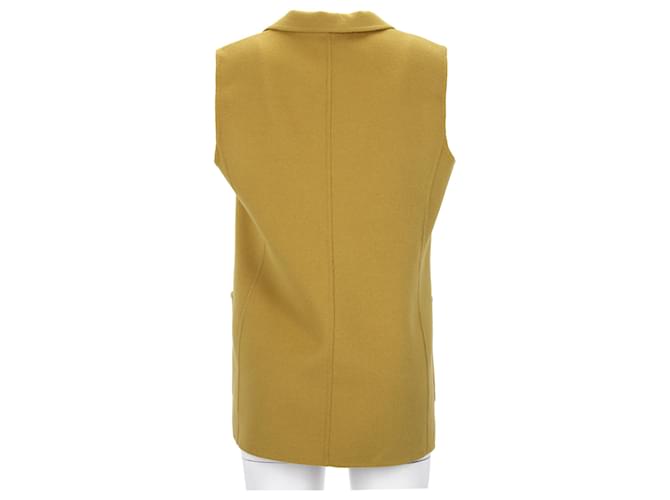 Max Mara – Gefütterte Weste aus gelber Wolle - Ansicht 8