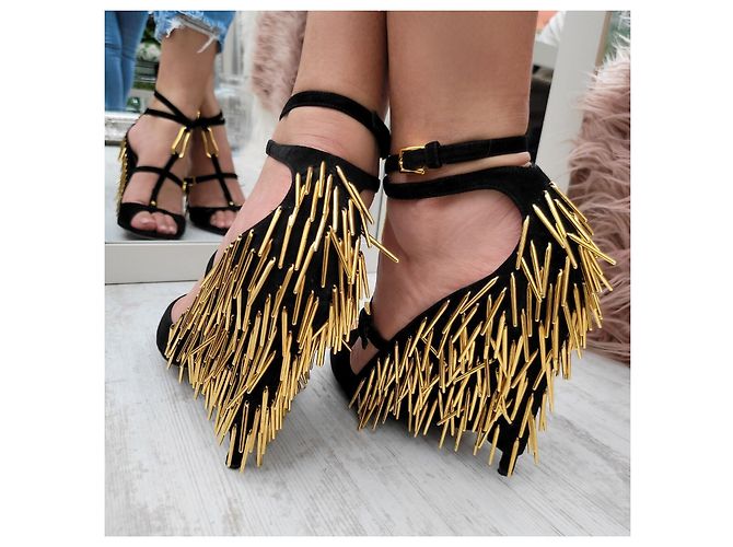 Décolleté Tom Ford in pelle dorata D'oro - vista 12