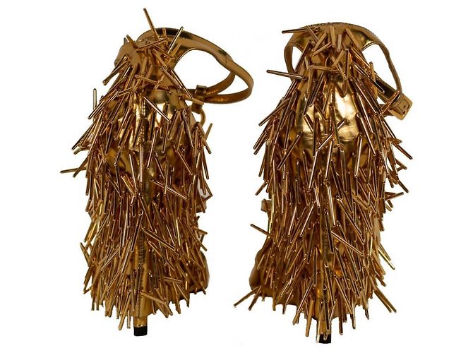 Décolleté Tom Ford in pelle dorata D'oro - vista 3