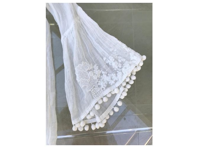 Autre Marque Leinen-Tunika-Kleid Emamo Weiß - Ansicht 2