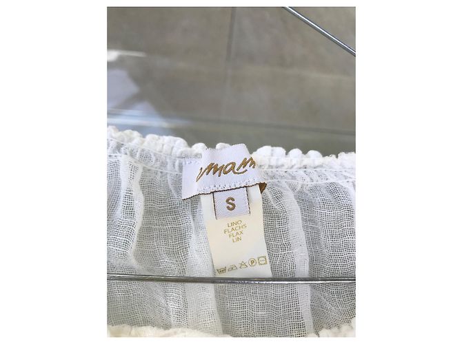 Autre Marque Leinen-Tunika-Kleid Emamo Weiß - Ansicht 3