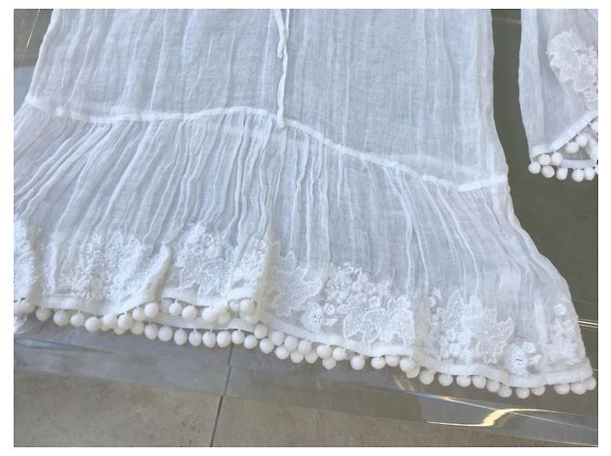 Autre Marque Leinen-Tunika-Kleid Emamo Weiß - Ansicht 4