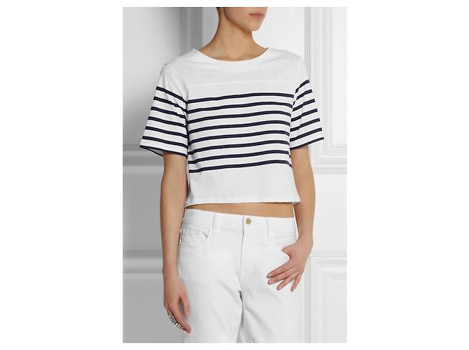 Maglia a righe Apc in cotone bianco e blu navy - vista 4