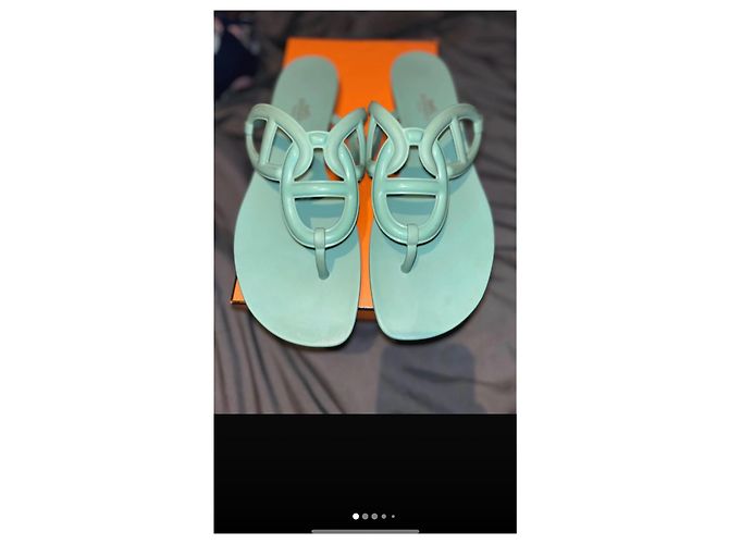 Sandali Hermès in gomma azzurro chiaro Taglia 41 Blu chiaro - vista 2