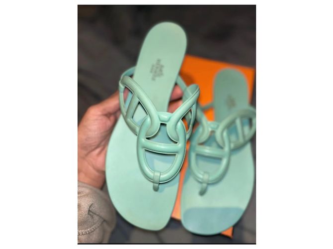 Sandali Hermès in gomma azzurro chiaro Taglia 41 Blu chiaro - vista 5