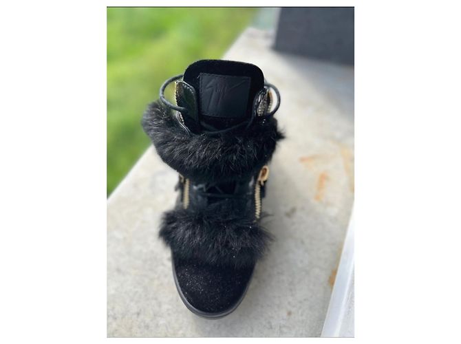 Sneakers alte Giuseppe Zanotti in vernice nera Nero - vista 2