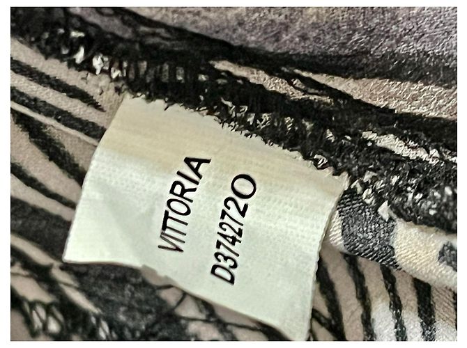 Diane Von Furstenberg Vestido de seda DvF Vittoria Castaño Negro Beige - vista 4