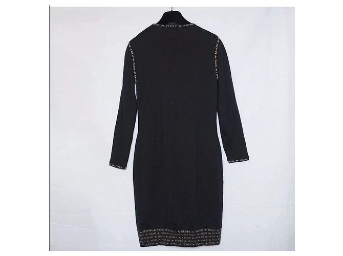 Fendi Kleid schwarz aus Kaschmir mit Monogramm - Ansicht 3