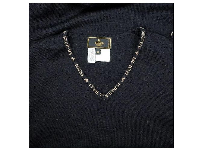 Fendi Kleid schwarz aus Kaschmir mit Monogramm - Ansicht 4