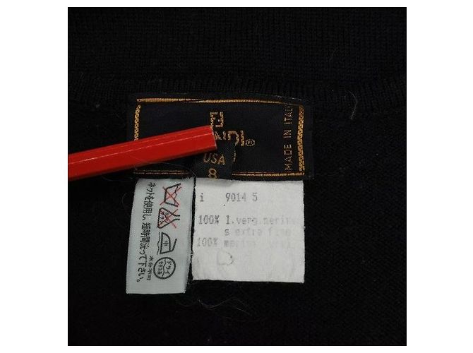 Fendi Kleid schwarz aus Kaschmir mit Monogramm - Ansicht 6