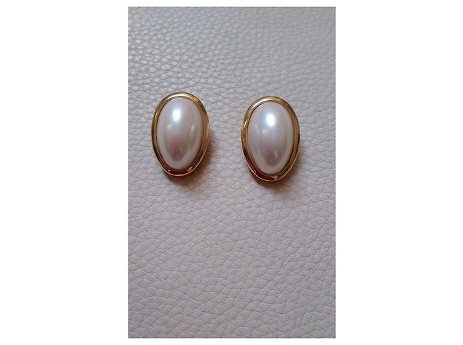 Autre Marque Set Vogue Spilla e Orecchini Placcati Oro con Cristalli e Perle di Mabe D'oro - vista 5
