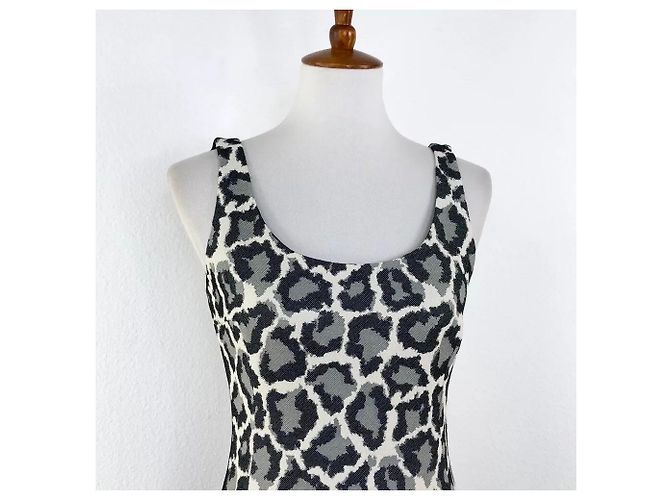 Diane Von Furstenberg DvF Arianna Cocktailkleid Schwarz Weiß Grau - Ansicht 3